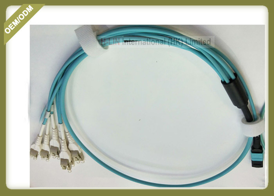 China MPO / LC Optical Fiber Jumper Violet Bundle For Digital Multimedia Systems supplier